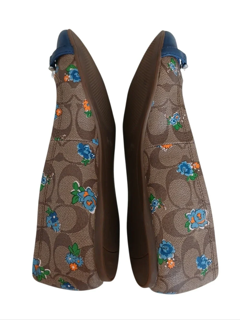 NWOT COACH Leila Signature Monogram Ballet Flats Women's 9.5 Leather Floral
